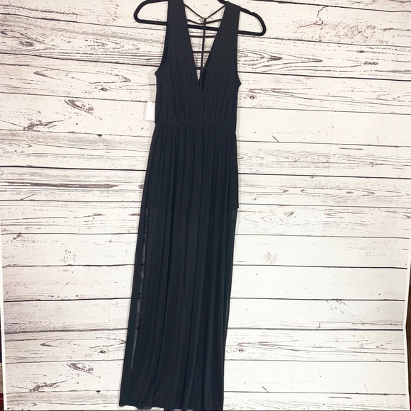 Charlotte Russe Dresses & Skirts - Charlotte Russe Maxi Romper Dress Black Small NWT